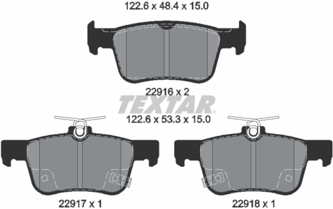 Bremsbelagsatz TEXTAR 2291601