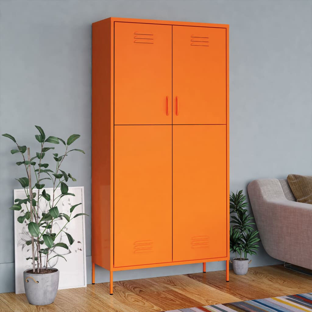 Rio Branwell Steel 2 - Door Cabinet Orange 180cm H X 90cm W X 50cm D