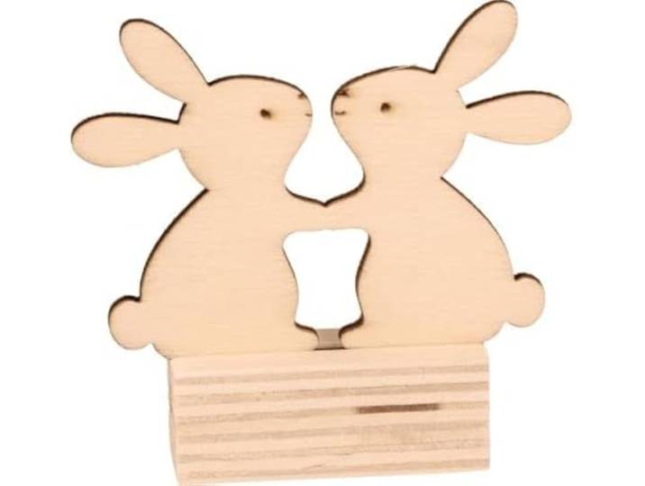 Tafelkaarten van hout 'Artemio – Les Poulettes 'Konijn' 6 stuks