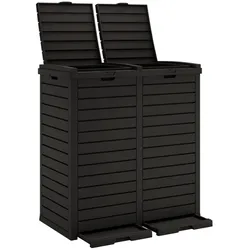 Helloshop26 - Abfalleimer für den Außenbereich 78 x 41 x 86 cm schwarzes Polypropylen 02_0043837