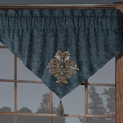 Touch of Class Hanover Embroidered Ascot Valance Multi Warm 40 x 21, 40 x 21, Multi Warm