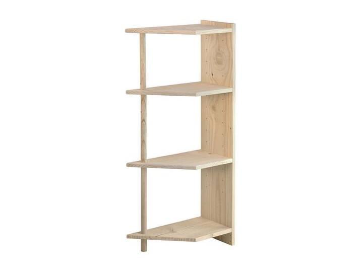 Etagère d'angle en pin brut Gala 4 tablettes