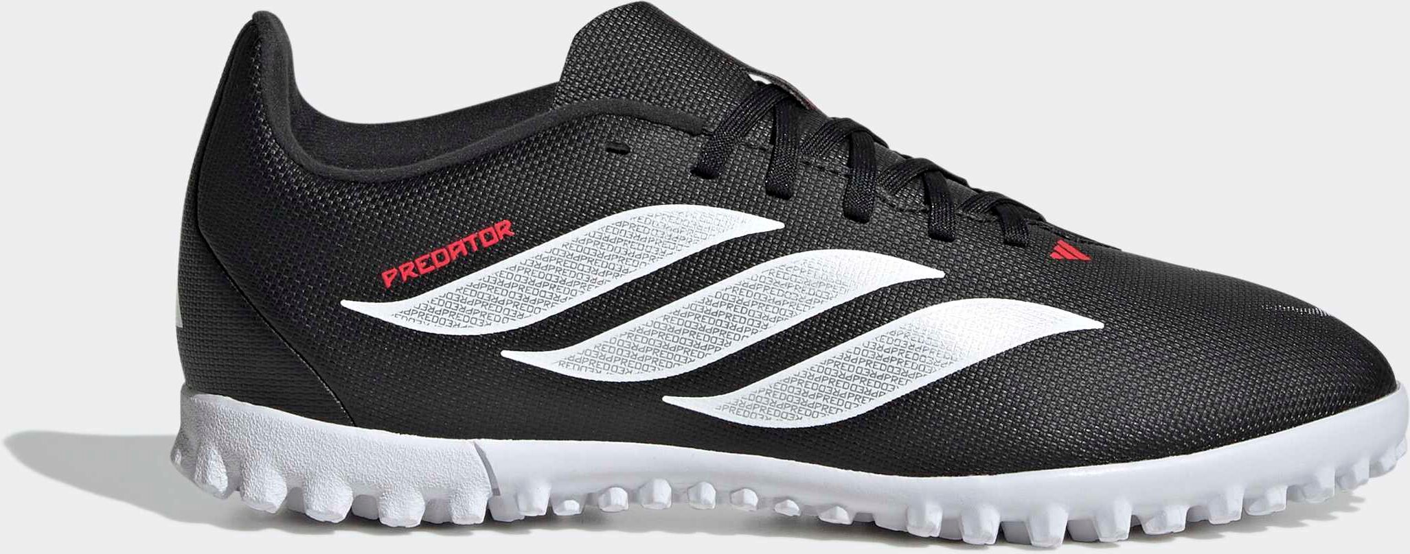 Fußballschuh ADIDAS PERFORMANCE "PREDATOR CLUB KIDS, KUNSTRASEN", Kinder, Gr. 38, schwarz-weiß (core schwarz, ftwr weiß, lucid rot), Synthetik, Schuhe Fußballschuh