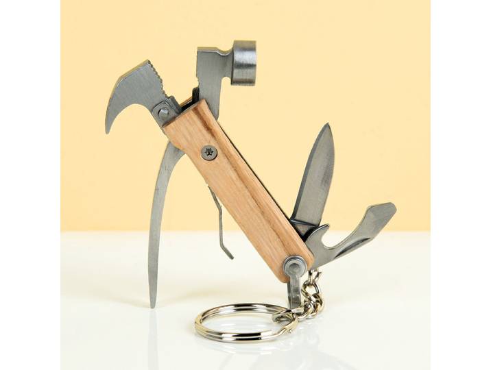 Kikkerland 7-In-1 Mini Hamertje - Hout - Outdoor - Gereedschap