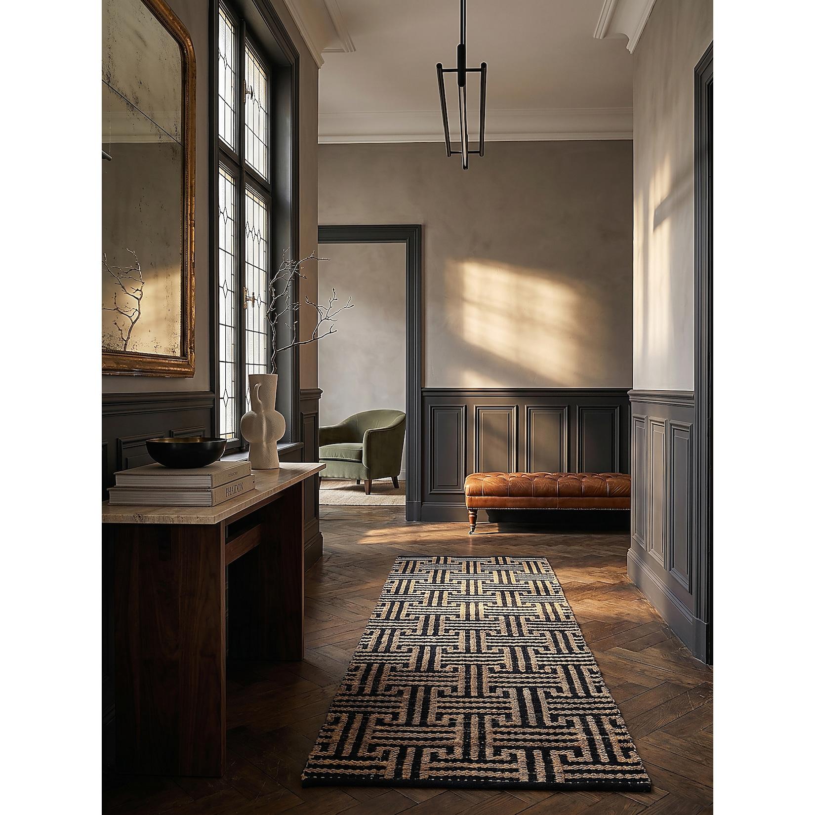 Läufer geometrisch Natur-Schwarz 80 x 230 cm - CROFT Kadima Design