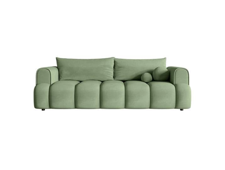Dreisitziges Sofa Dandelino mit Schlafunktion, eukalyptusfarbener