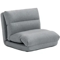 OKWISH Bodenstuhl Polyester Grau, 70x41x56 cm, 6-stufig verstellbare Rückenlehne, klappbar mit Bettfunktion