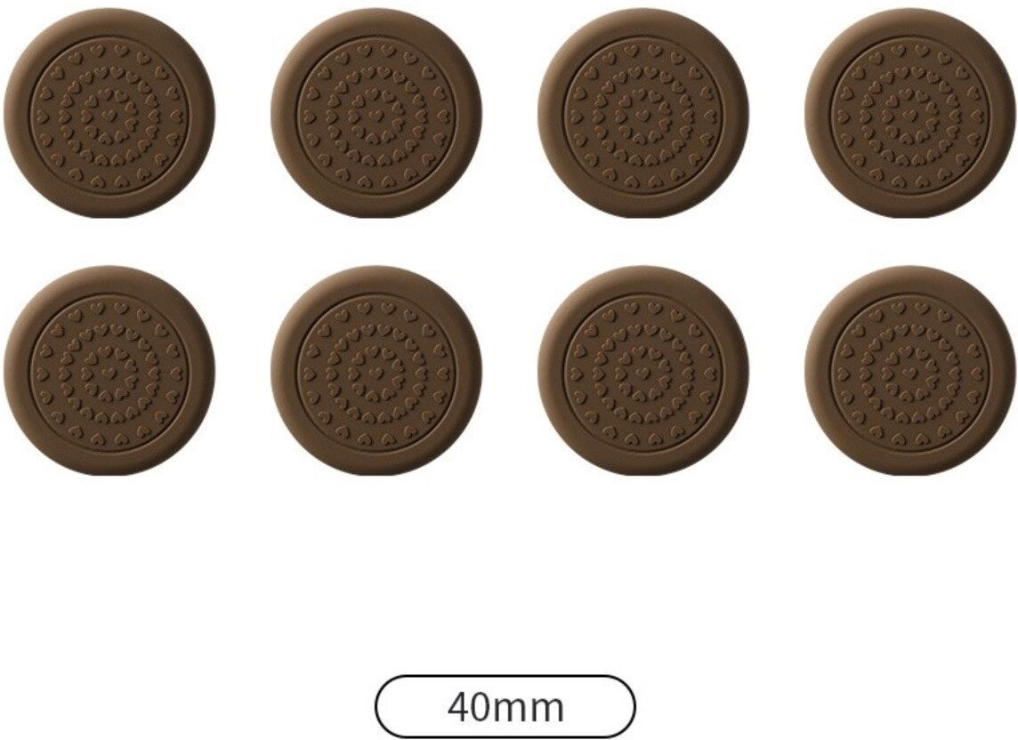 INF Silikon-Stuhlbein-Schützer zum Zuschneiden (8er-Set) - Rutschfest, dick, geräuschreduzierend, Mehrfarbig, 4cm x 4cm Kaffee
