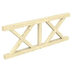 Skan Holz Andreaskreuz-Brüstung für Terrassenüberdachung 220 cm, naturbelassen