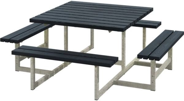Plus Picnic Bord/bænkesæt, Sort, 200 Cm