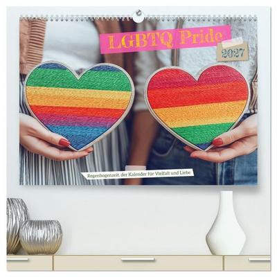 LGBTQ Pride - Regenbogenzeit, der Kalender für Vielfalt und Liebe (hochwertiger Premium Wandkalender 2027 DIN A2 quer), Kunstdruck in Hochglanz