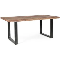 Esstisch Nottingham aus Akazienholz, modernes Design, Natur, 180 cm, Metallgestell in Schwarz