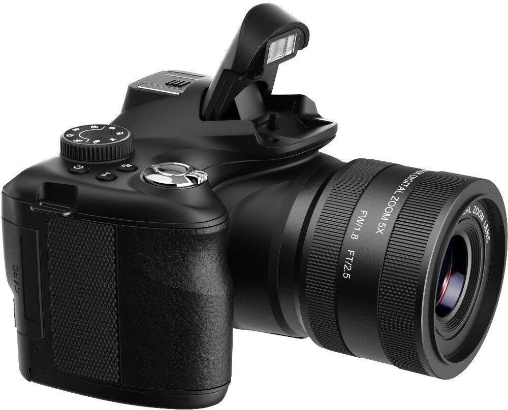 INF Appareil photo hybride avec zoom optique 8x, zoom numérique 5x, jusqu'à 72MP et vidéo 4K 60fps