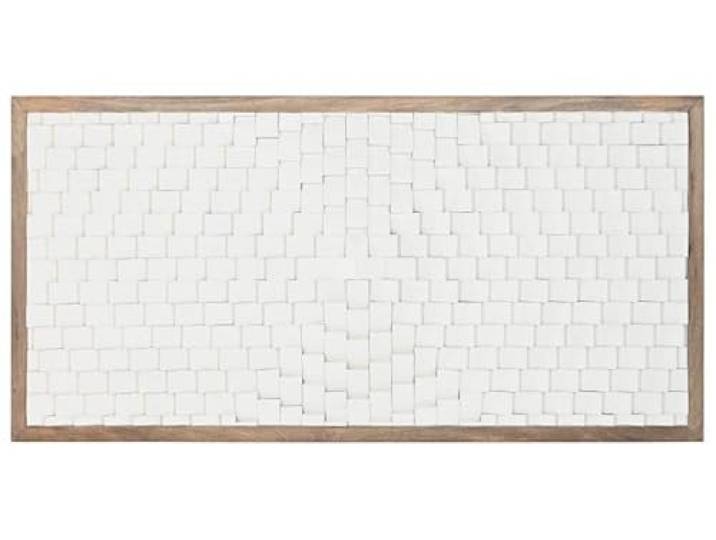 DRW Kopfteil für Betten, 150-180 cm, moderner 3D-Stil, aus weißem Mangoholz, 180 x 5 x 90 cm
