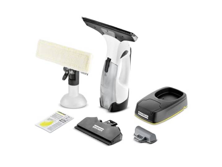 Kärcher raamstofzuiger WV 5 Plus N Accu, met extra accu, LED-laadstatusindicator, 2 zuigmonden, spuitfles met microvezelafdekking, 20 ml raamreinigerconcentraat