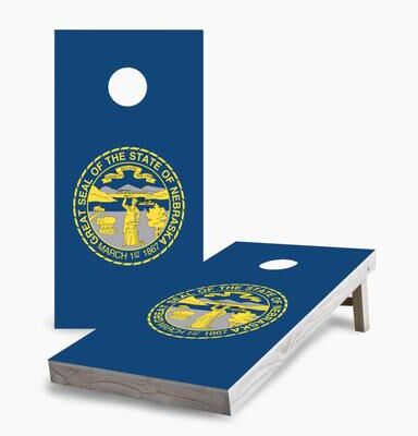Skip's Garage Nebraska State Flag Regulation 2x4 Cornhole Game Set