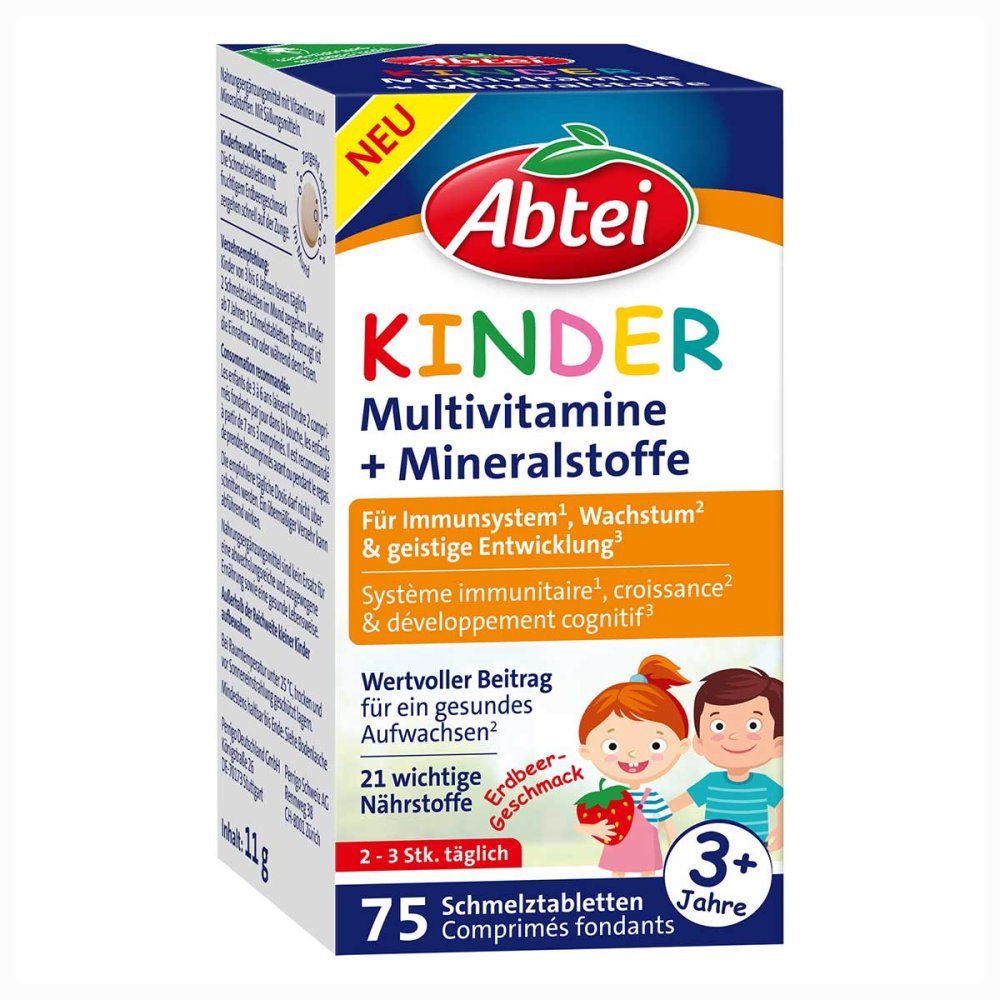 Perrigo Deutschland GmbH Abtei KINDER Multivitamine + Mineralstoffe Schmelztabletten 19208016