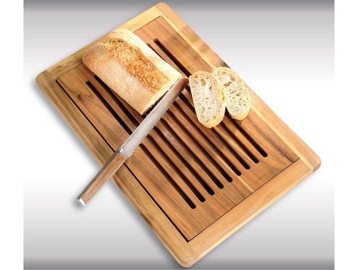 FSC Acacia Houten Broodsnijplank + Kruimelvanger Broodplank hout met Brood Kruimel opvangbak Brood snijplank met rooster Snijplank voor brood Afm. 47\,5 x 32 x 2 Cm.