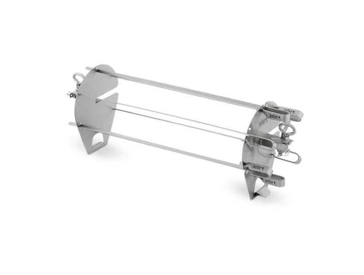 Weber Crafted kit de brochettes pour rôtissoires/Support avec 6 brochettes en Acier Inoxydable\, Compatible Lave-Vaisselle\, Longueur 40 cm – Argent (7685)
