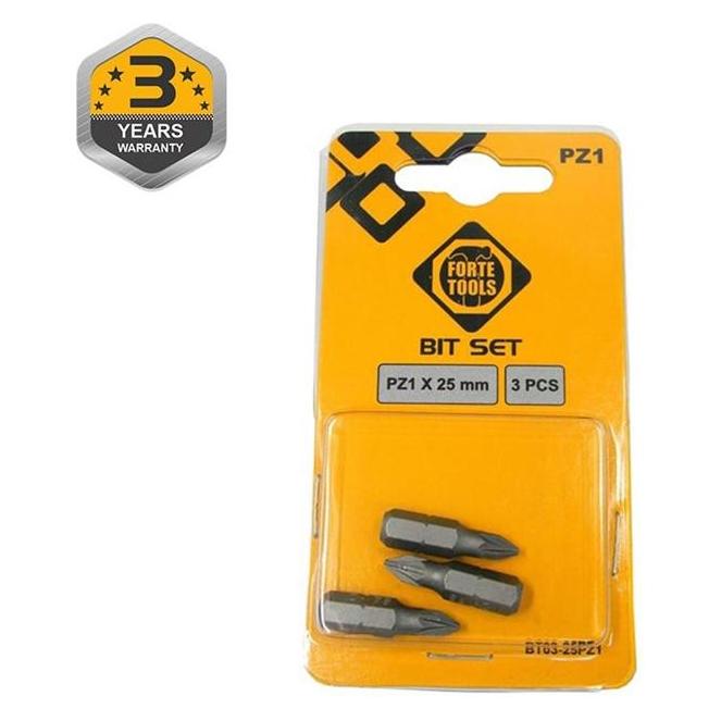 Forte tools SCREWDRIVER BIT PZ1X25MM 3PCS (33045547)