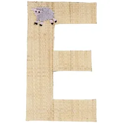 RICE Raffia Buchstaben Sticker, E, Schaf