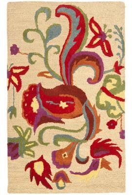 SAFAVIEH Handmade Blossom Rust Wool Rug