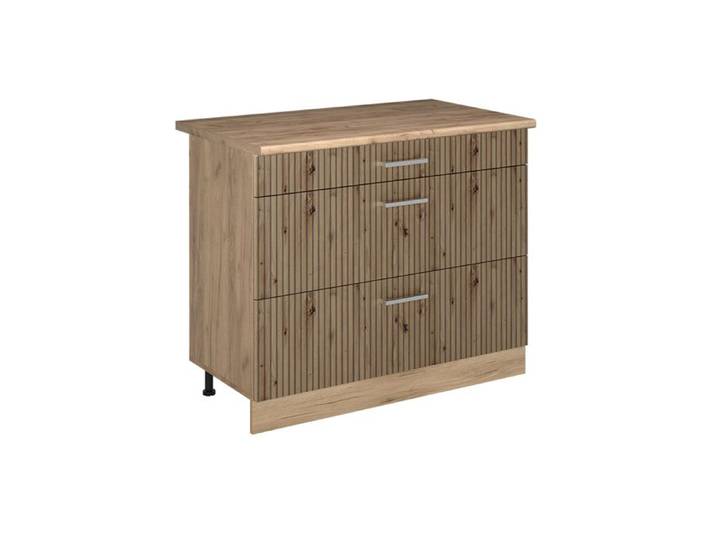 Meuble cuisine R-Line 100cm plan de travail Chêne doré Chêne Artisan/Chêne doré Vicco 71611
