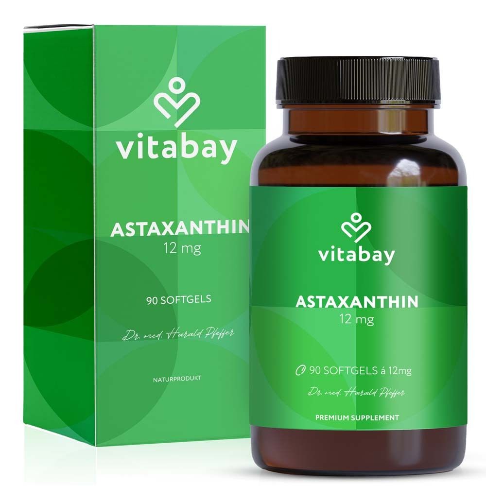 Astaxanthin 12 mg Softgel-Kapseln Mikroalge vegan 90 St Kapseln