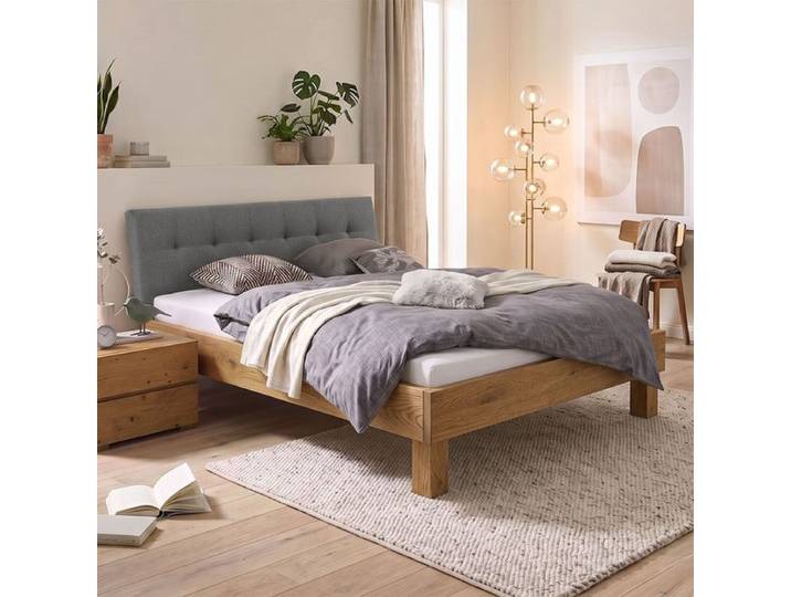 Massivholzbett Santa Luiza Wildeiche Massivholz 140x200 cm klassischer Stil, Mit Kopfteil