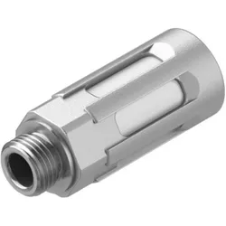 Festo, Rohrverbindungstechnik, Schalldämpfer, Aluminiumgehäuse, Compressed Air, G1/8′′, Gewindestif, Polyethylen