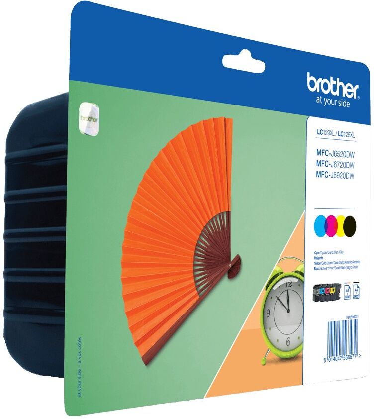 Brother LC129XLVALBP High Yield Ink Cartridge Value Pack - Black, Cyan, Magenta, Yellow (4 Pack)
