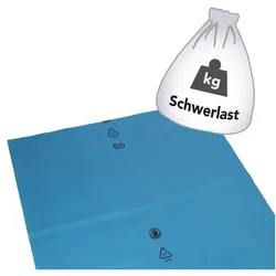 Deiss 100x 240.0 L Schwerlast-Müllsäcke aus Recyclingmaterial blau STANDARD® Typ 100 1 blau, 65x135 cm