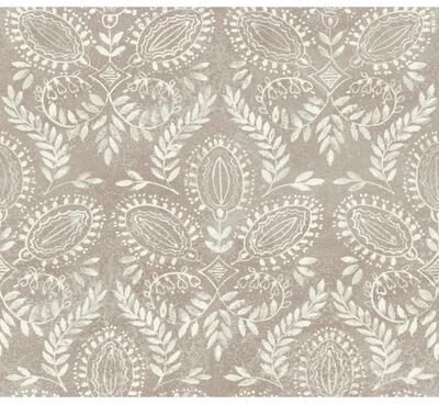 Antonina Vella Laurel Damask Brown Wallpaper