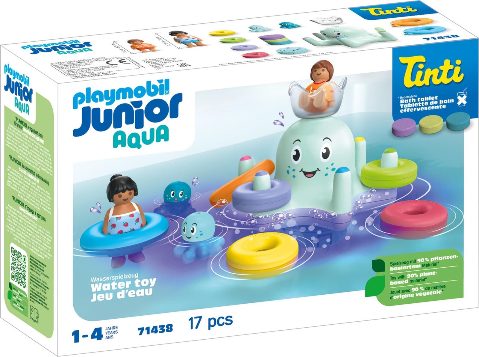 Playmobil Junior 71438 Giant Octopus Ride-On AQUA Tinti Badspeelgoed met 17 onderdelen