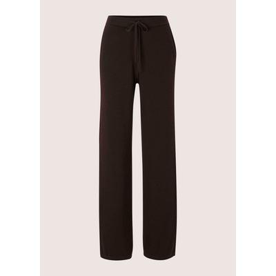Schlupfhose MADELEINE "Hose Strickhose aus Schurwolle", Damen, Gr. 40, braun, Hosen Schlupfhose