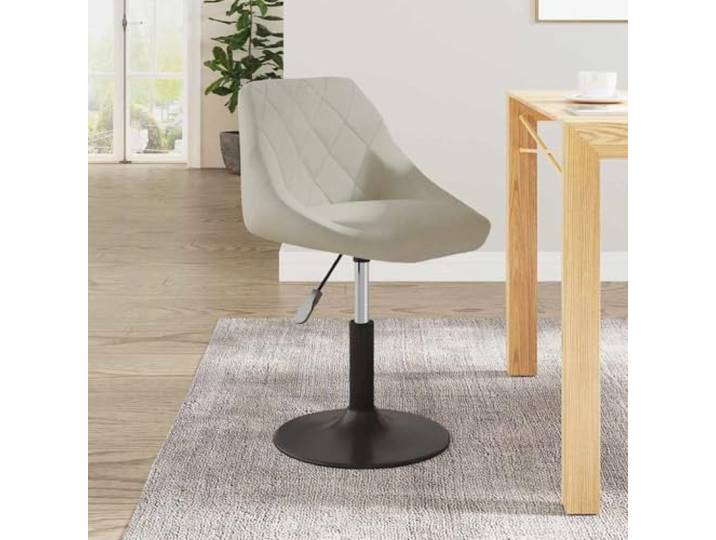 HMDNGOUT Esszimmerstuhl Creme Samt Drehstuhl höhenverstellbar Drehstuhl,Samtbezug Creme,Stahlgestell schwarz pulverbeschichtet,Gasdruckfeder,360 Grad drehbar,Ess- und Barbereich