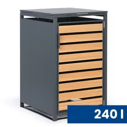 Mülltonnenüberdachung für 240-l-Behälter, 1160 x 695 x 800 mm, Holzdekor
