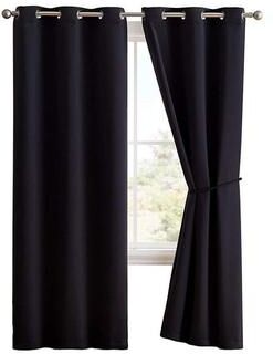 Home Sweet Home Dream Thermal Insulated Blackout Curtain Panels with Tie-Backs