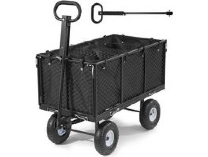 VEVOR Bollerwagen, 544 kg, Handwagen, Transportwagen mit Luftreifen, verstellbarem Griff, abnehmbaren Seitenwänden, Strandwagen, Campingwagen, Gartenwagen zur Befestigung an ATV oder Traktor, Schwarz