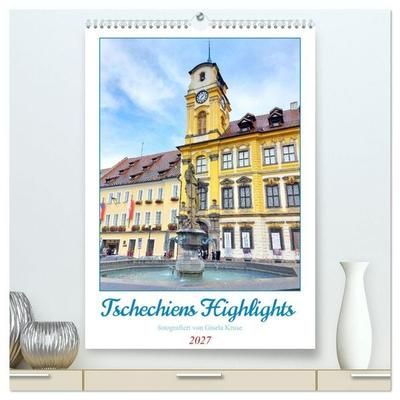 Tschechiens Highlights (hochwertiger Premium Wandkalender 2027 DIN A2 hoch), Kunstdruck in Hochglanz