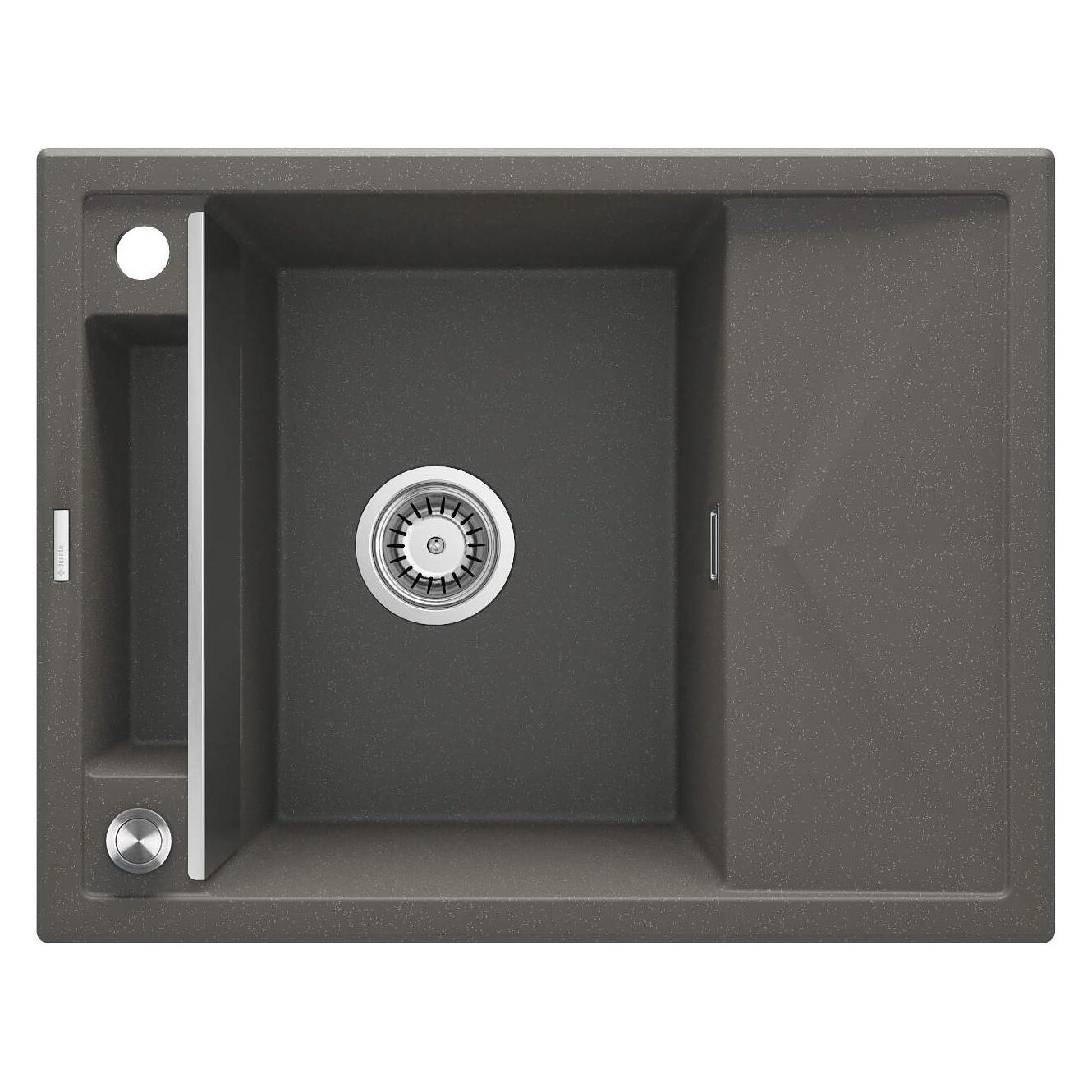 Magnetische Granitspüle mit 1 Becken und Abtropffläche (59 cm) (ZRM T11A)