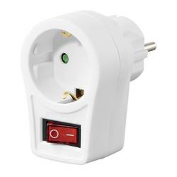 hama 00223212 Steckdosenadapter, Schutzkontakt-Steckdose, Schalter, Weiß