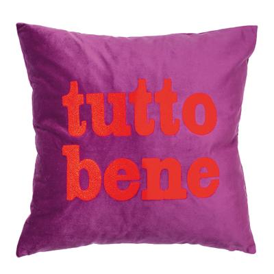 Dekokissen PAD "LETTERS, Kissenhülle, Made in Europa", lila (berry, bestickt), B:45cm L:45cm, Polyester, Dekokissen_Sitzkissen_Kissenhüllen, mit Schriftzug, verschiedene Größen, voller Energie und Individualität