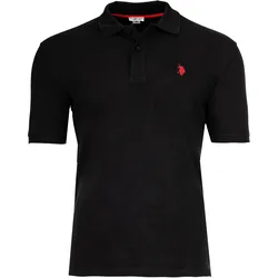 U.S. POLO ASSN. Herren Poloshirt - Piquet, Logo-Stickerei, Cotton Stretch Schwarz / 3XL