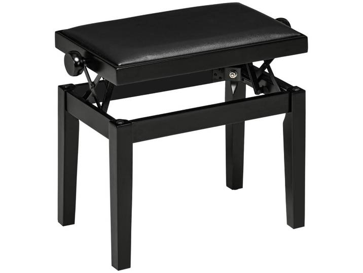 Homcom Klavierhocker, Klavierbank, Schwarz, Holz, 33x56x63 cm, Wohnzimmer, Sessel, Hocker, Sitzhocker