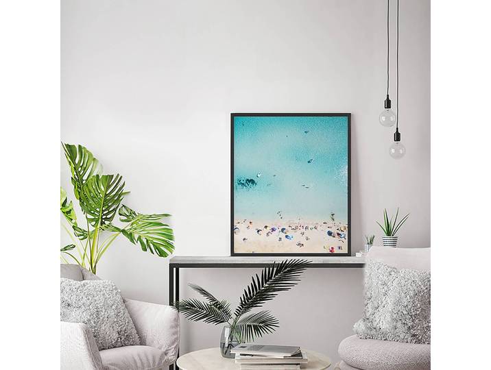 Tableau déco Sandy Beach Cadre : hêtre massif verni Revêtement : plexiglas Multicolore 52 x 62cm