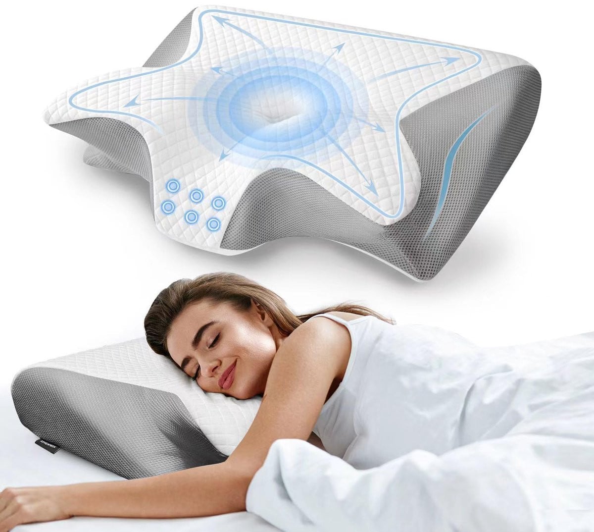 Ergonomisch orthopedisch nekkussen van traagschuim - 60 x 40 cm