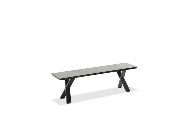 Niehoff Garden Gartenbank, Grau, Metall, 200x46x40 cm, Gartenmöbel, Gartenbank