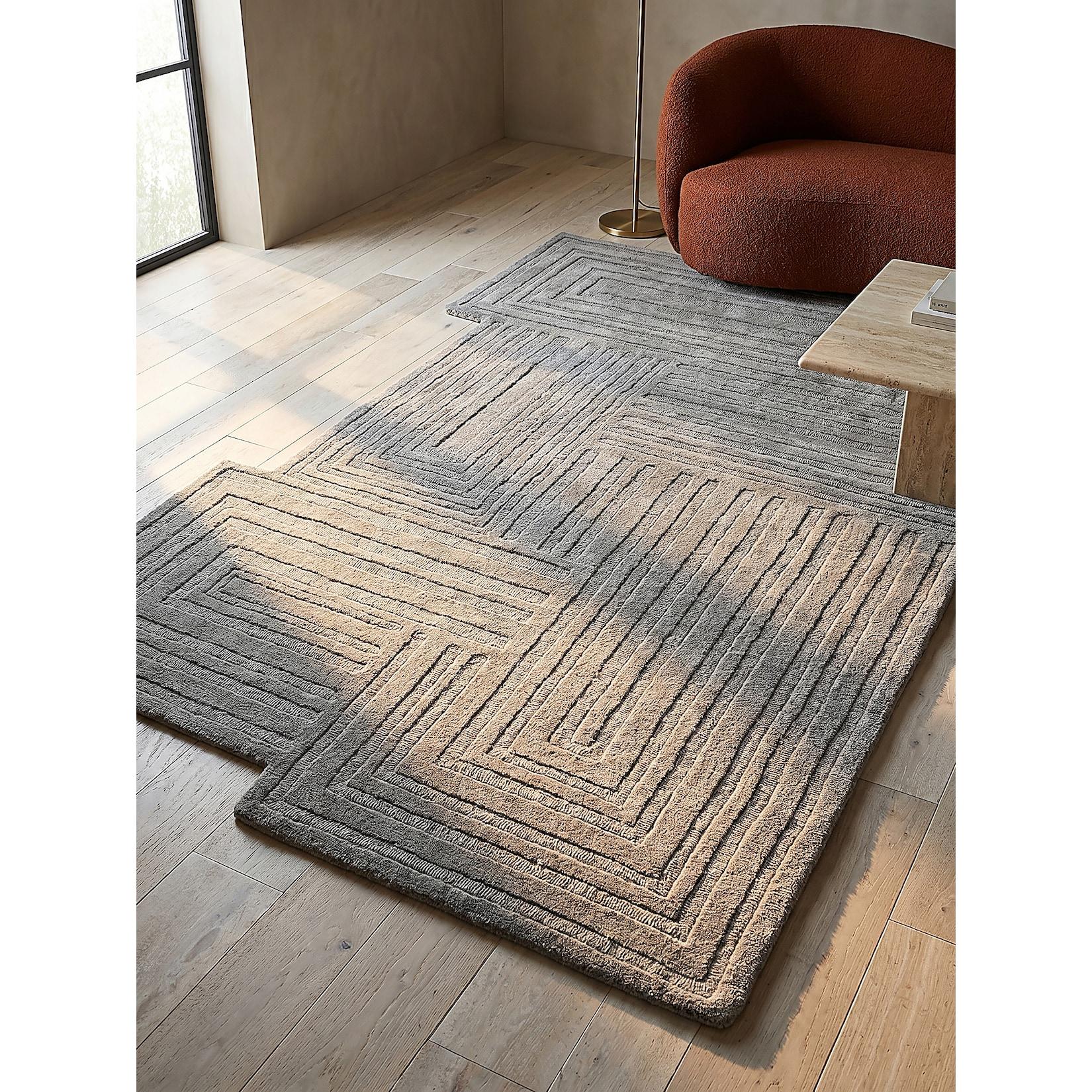 Wollteppich geometrisch Grau 200 x 290 cm - LEVEN Kadima Design