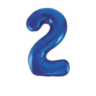 Folienballon Zahl 2 blau